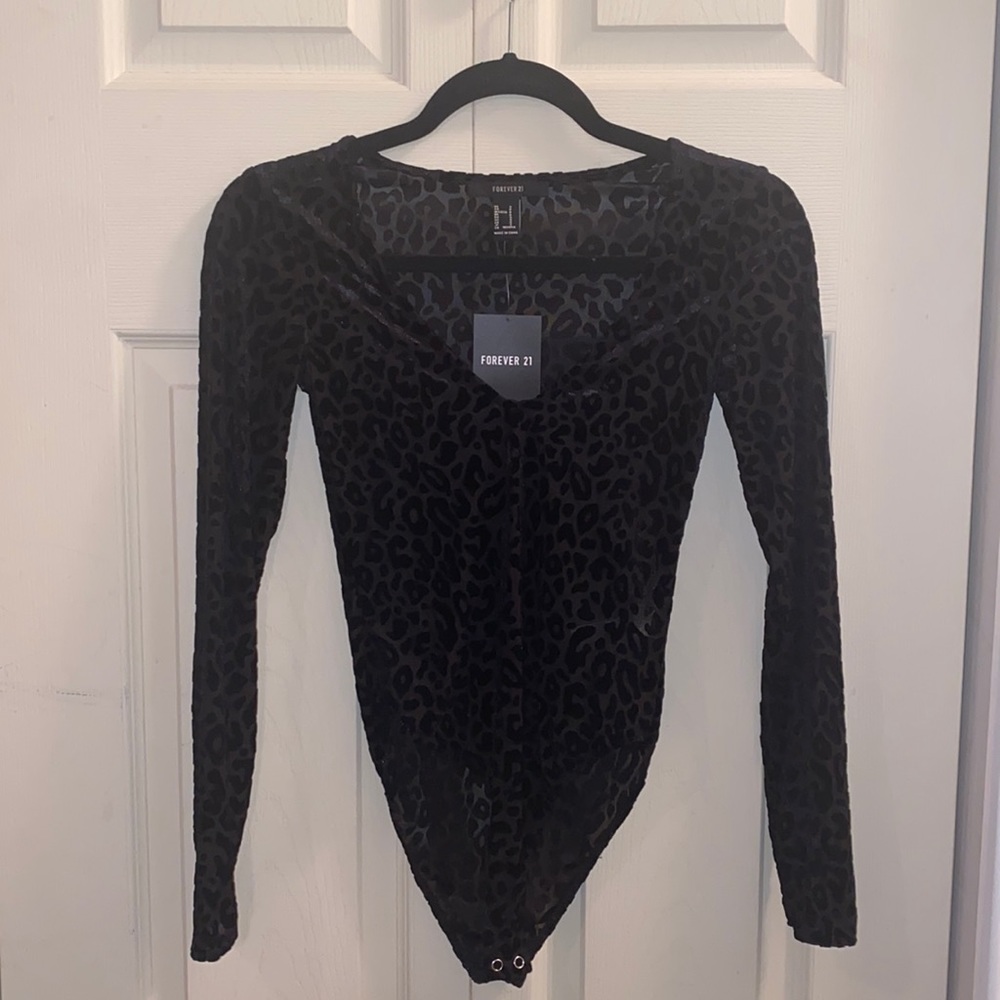 Mesh Leopard Print Body Suit